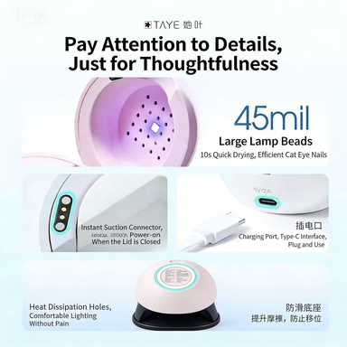 TAYE Cat Eye UV Nail Lamp | 10s Quick Dry | Lens Vibe Technology